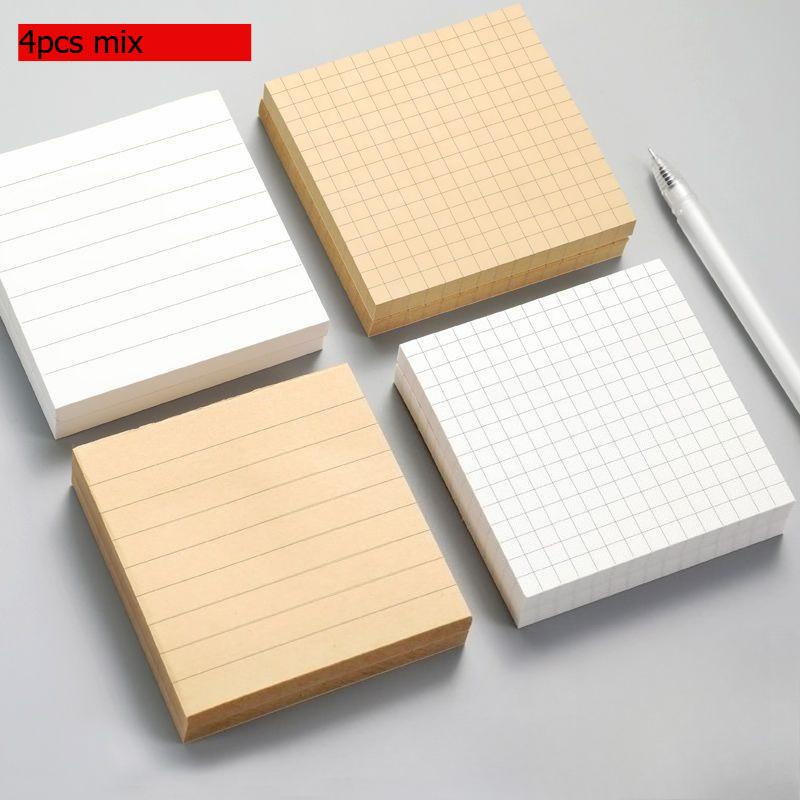 Sticky Notes Are Sticky and Gift Can Be Peeled Cowhide Colored Paper Grid Simple and Can Student Office School Supplies Lovely