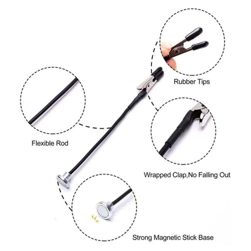Model Painting Stand Base Holder 12PCS Alligator Clip Sticks Magnetic Bendable for Airbrush Spray Hobby DIY Model Crafting Tool