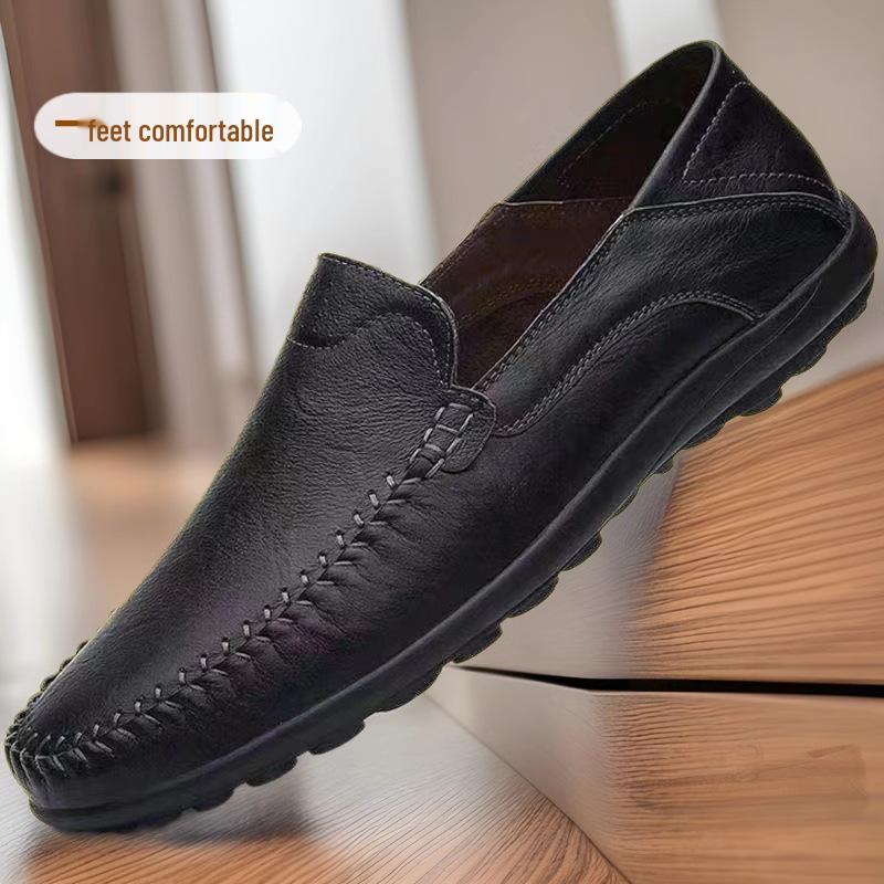 Men's Casual Leather Slip-On Moccasins - Spring/Summer Low-Cut Driving Shoes