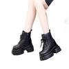 Thick-soled velvet Martin boots women's winter short boots black brown leather boots heightening non-slip women's snow boots