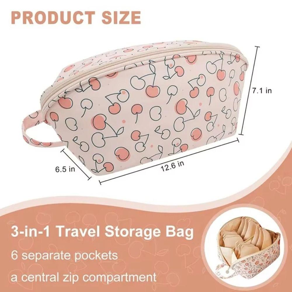 Large Capacity Travel Bra Organizer Sorting Socks Panty Divider Pouch for Intimate Clothes