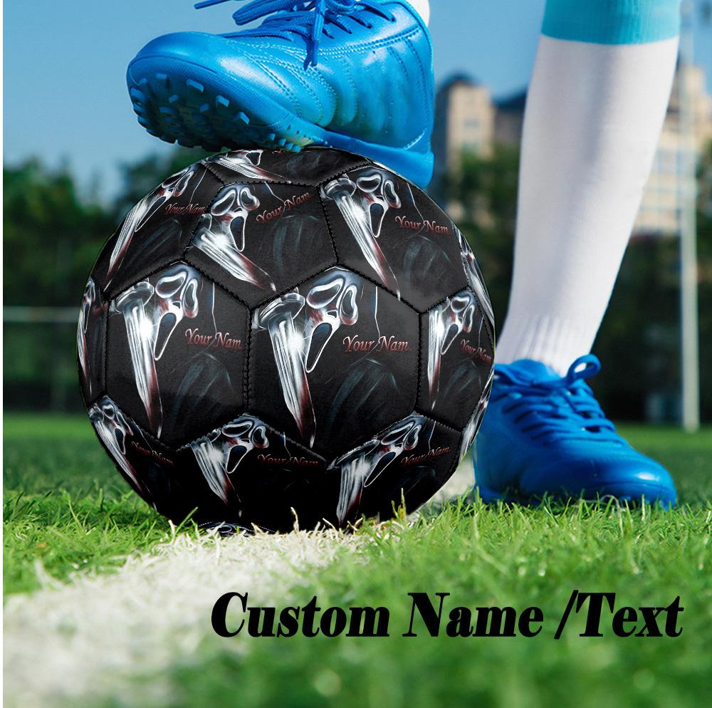 Custom Text Size 5 Soccer Ball, Standard Match Football For OutdoorScream Ghostface