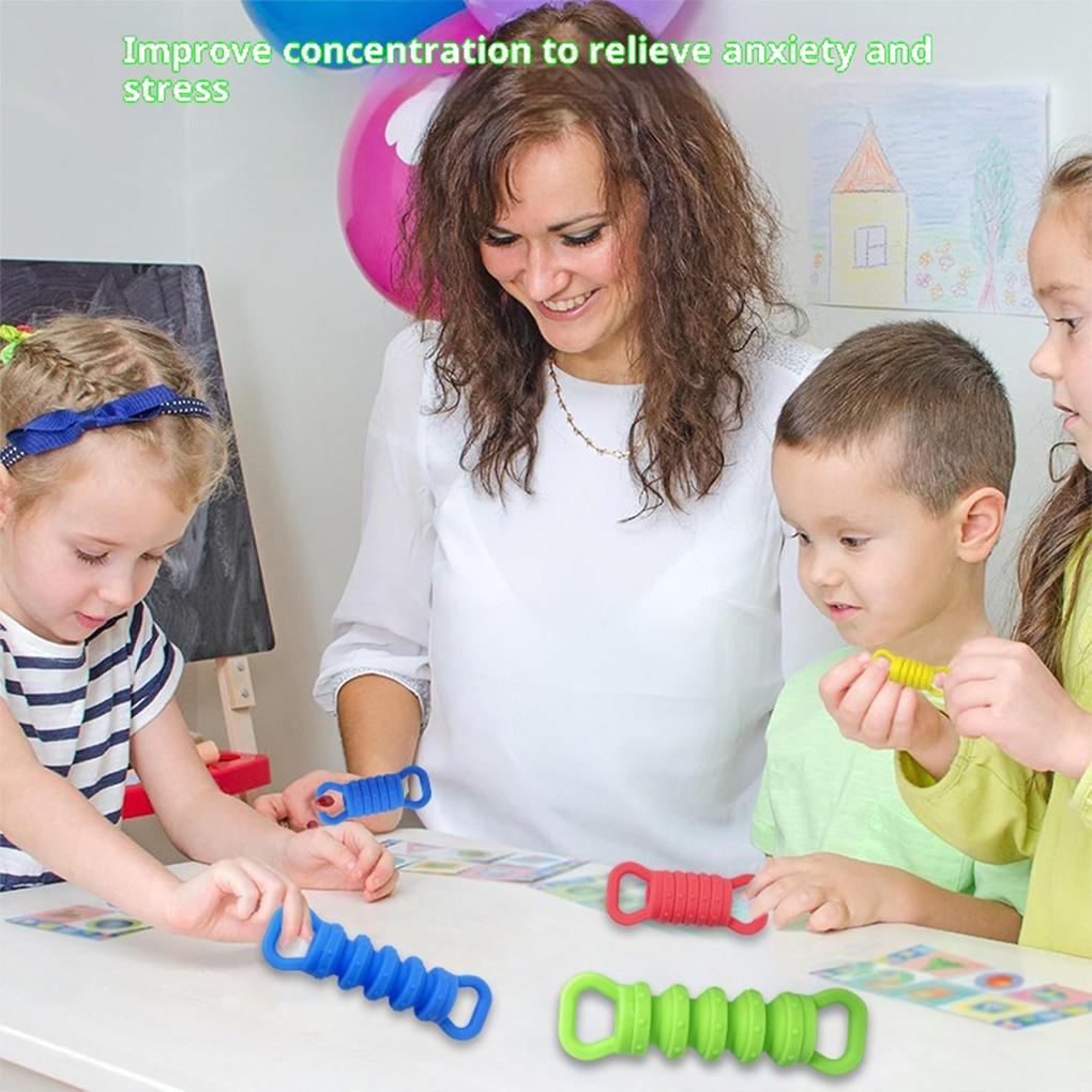 4Pcs Silica Gel Stretchable Finger Portable Relieve Pressure and Reduce Stress To Dual Suitable for Adults and