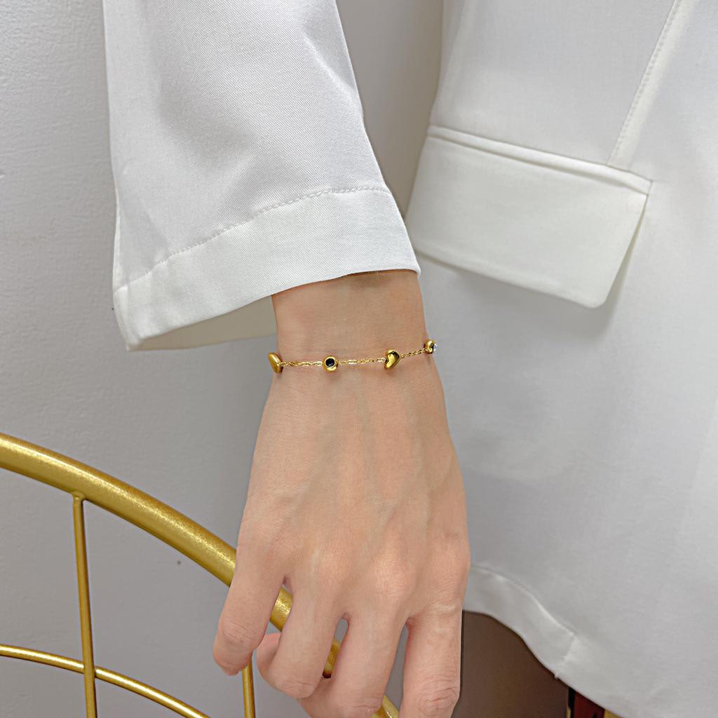 Simple And Versatile Titanium Steel Peach Heart Jewelry Fashion Niche Light Luxury Stainless Steel Love Bracelet Women