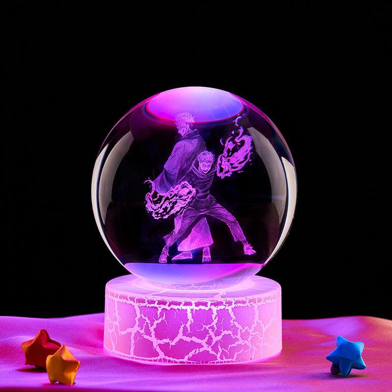 Yuji Itadori 3D Engraved Crystal Ball Starry Night Light Ornament