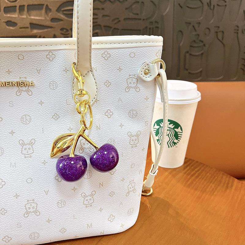 Creative Glitter Cherry Keychain — Trendy Bag Charm