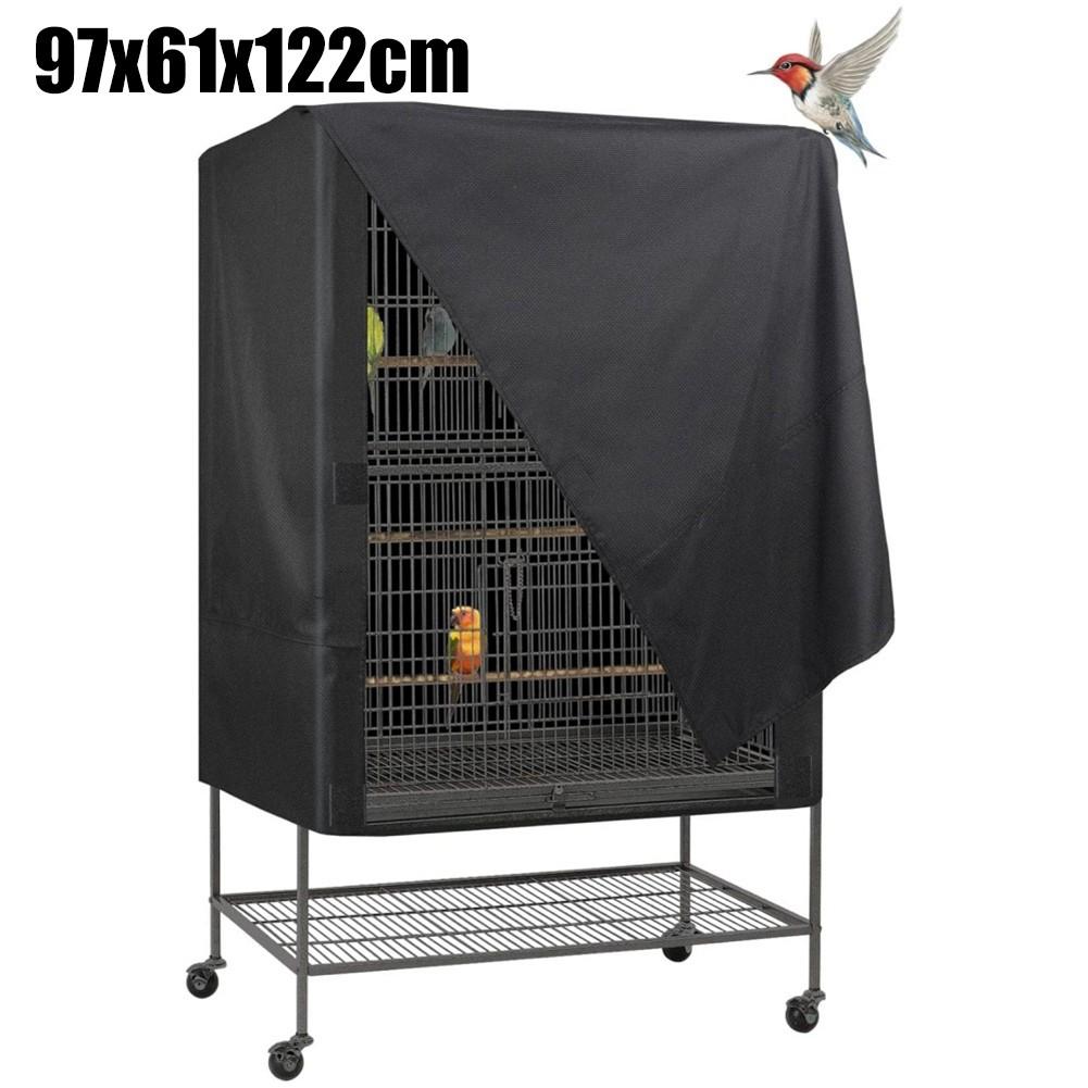 Bird Cage Accessory Waterproof Dustproof Cover in Black Oxford Cloth 48x48cm