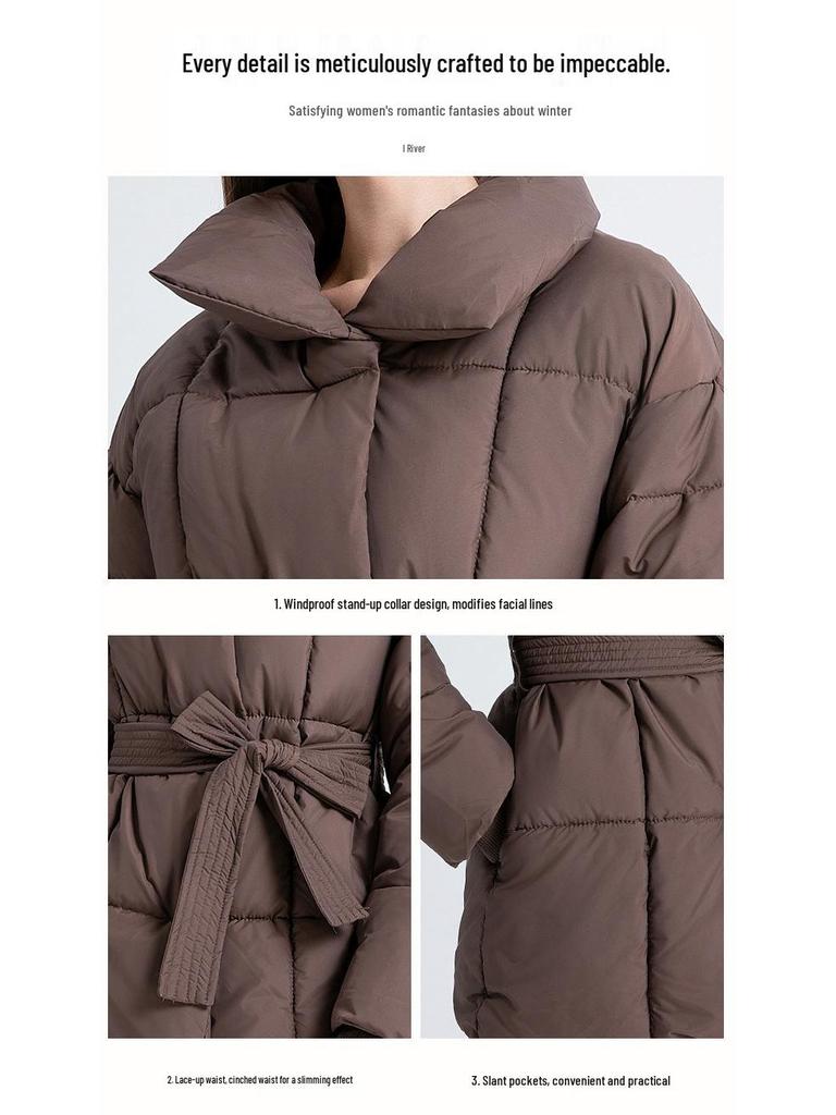 European & American Style Women's Mid-Length Down Cotton Jacket, 2024 Winter Outerwear Coat – New Design for Students