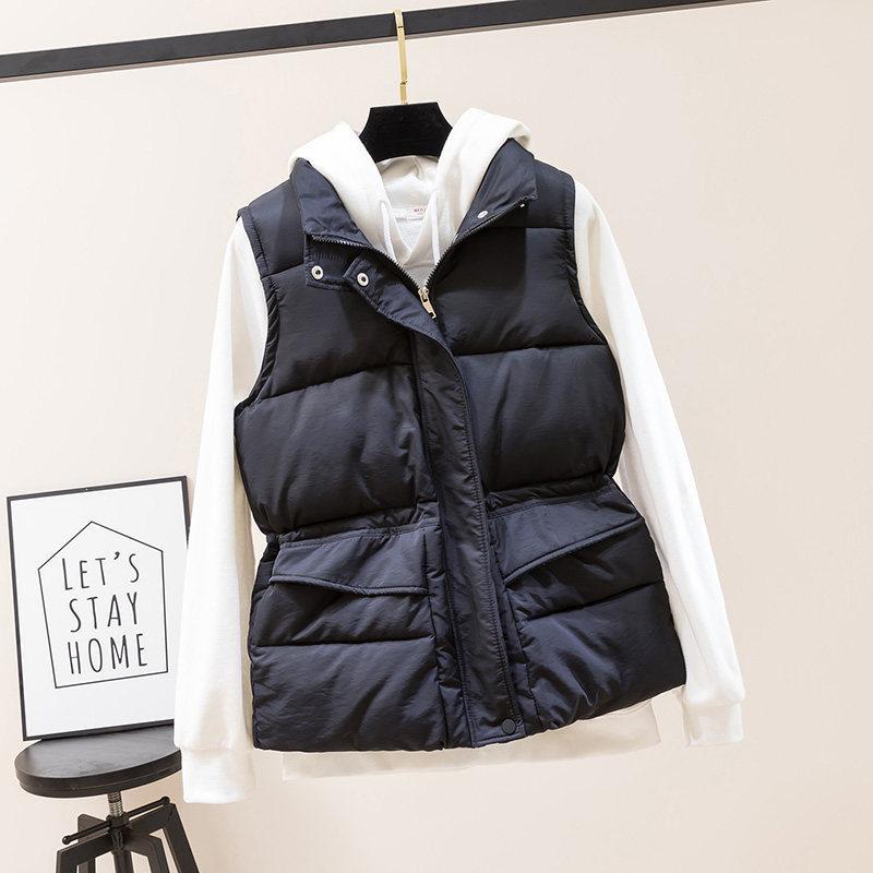 

Cotton vest jacket women s short new thermal vest vest short women s coat sleeveless vest M recommends 85-50kg чёрный