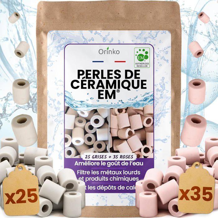 Perles de céramique EM - ORINKO - 60 Perles - Filtration d'eau - Anti-tartre - Réduction du chlore