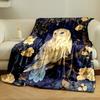 Sternennacht Blumeneule Decke Schlafzimmerdecke für Wohnzimmer Sofa Mittagspause Weiche Kuscheldecke für Freundes Festival Geschenk