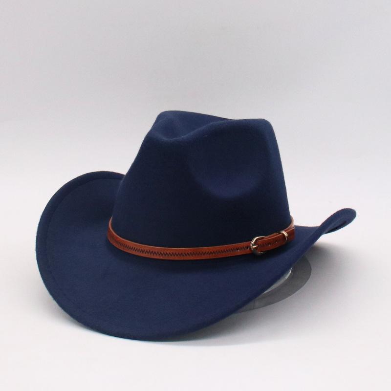 Cross-Border Hot Sale Western Cowboy Hat Men'S Felt Ethnic Style Retro Knight Top Hat Women'S Felt Manufacturer Wholesale Jazz
