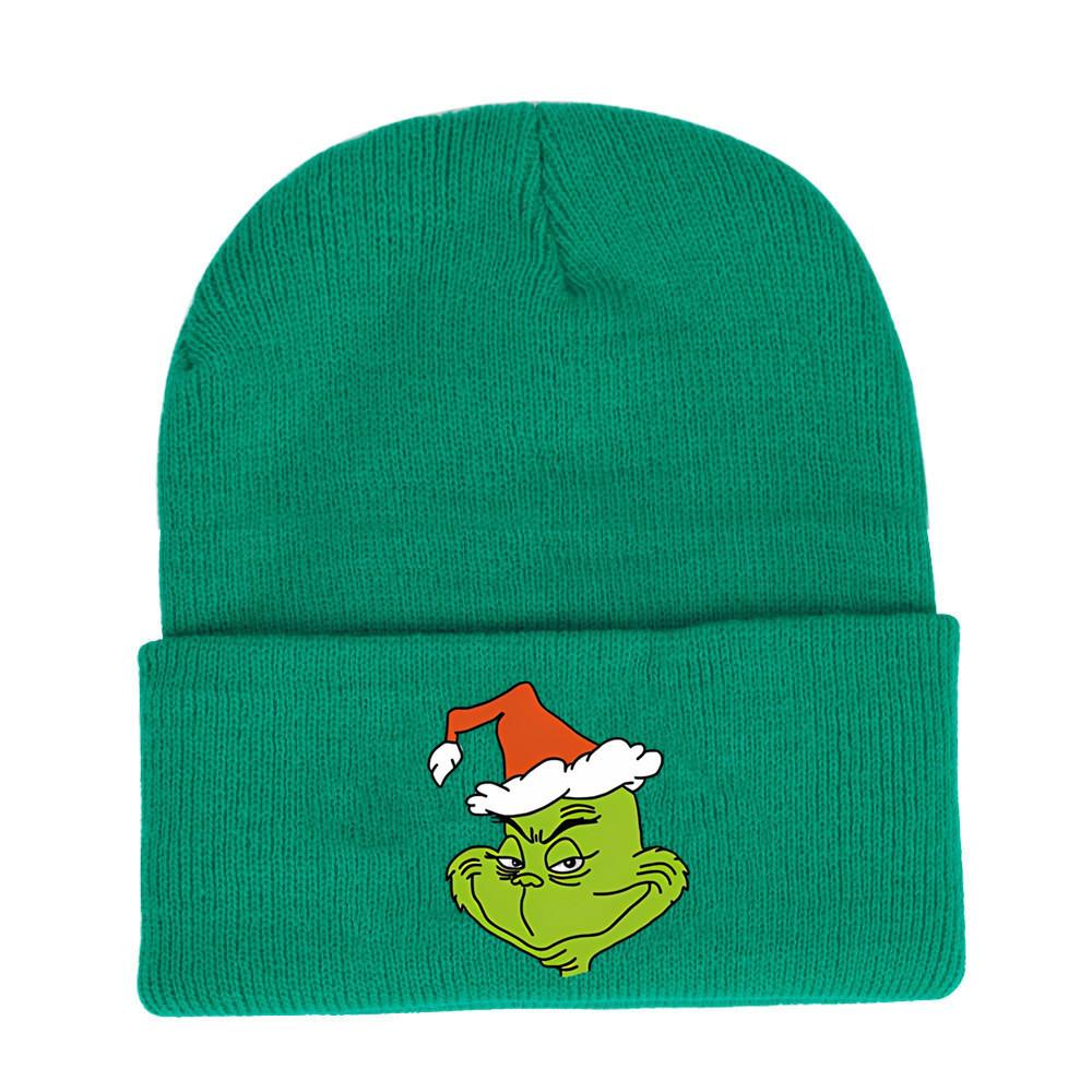 The Grinch Print Knit Hat With Earmuff Protection For Winter Warmth And Unisex Use