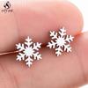Bohemia Plant Stainless Steel Earrings Women Apple Cherry Leaf Mushroom Flower Stud Earring Piercing Jewelry