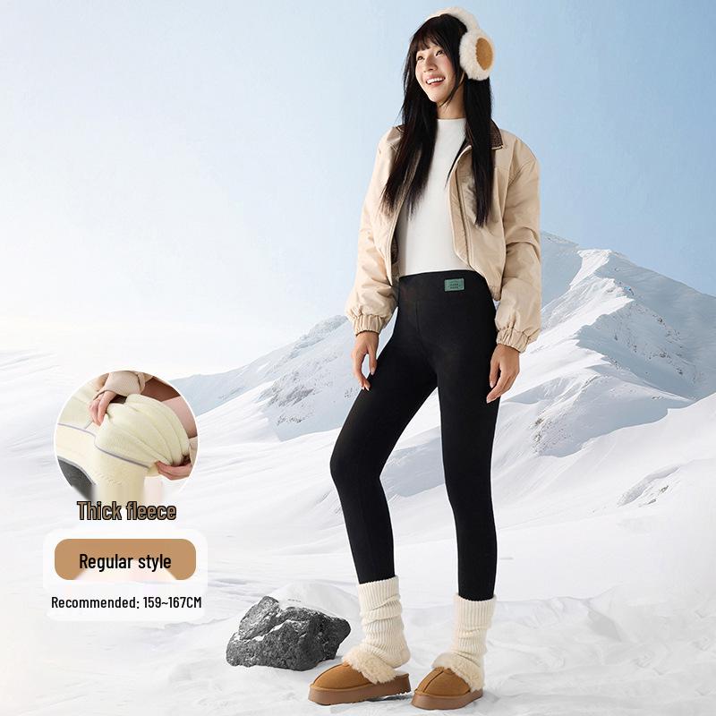 Women's Lambswool Cotton Pants - Autumn/Winter Thick Base Layer Plus Velvet, 2025 New Style Warm Tight Leggings.