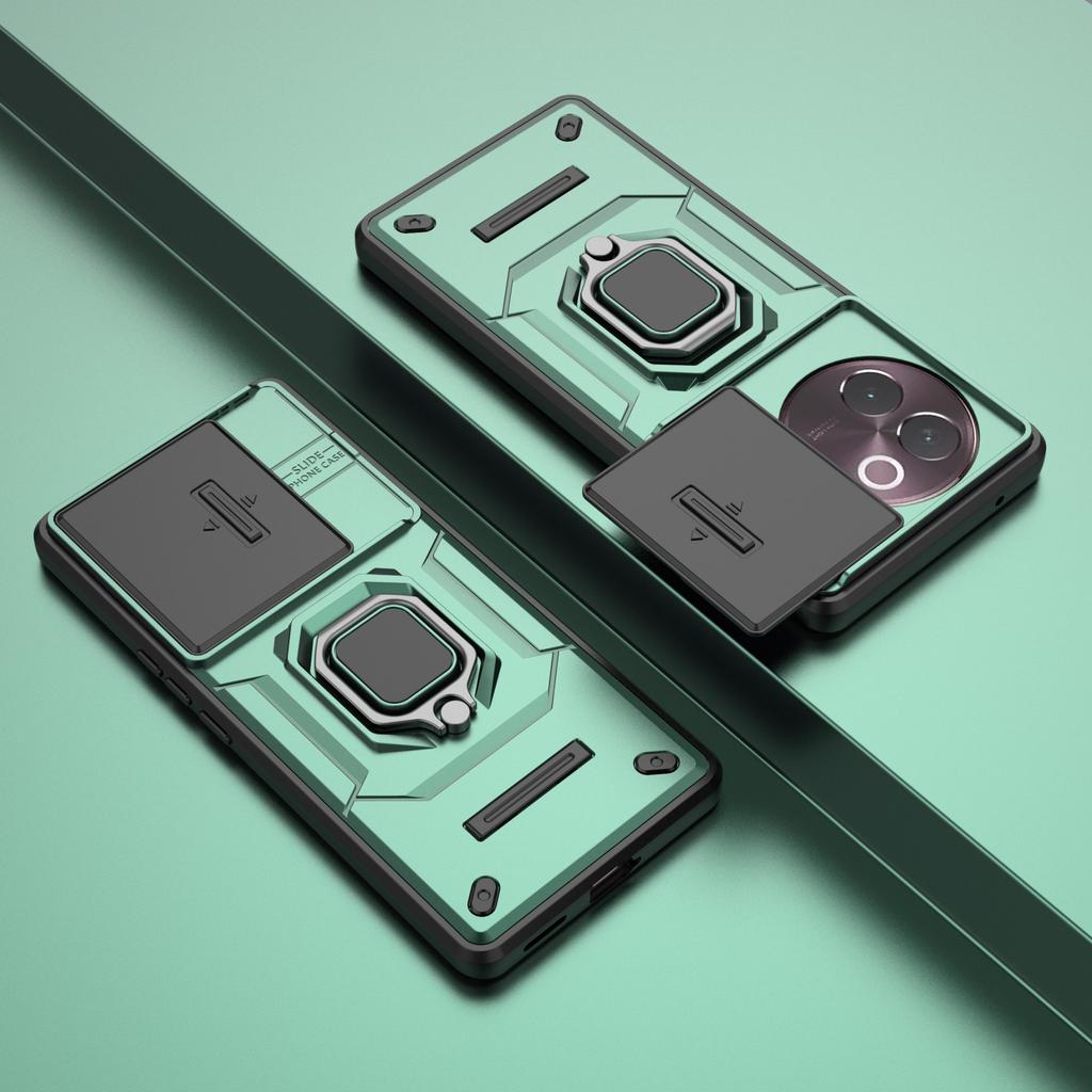 For Vivo V30E 5G Cover For Vivo V30E Case 6.78 Inch Lens Sliding Window Protector Armor Shockproof Holder Magnetic Bumper