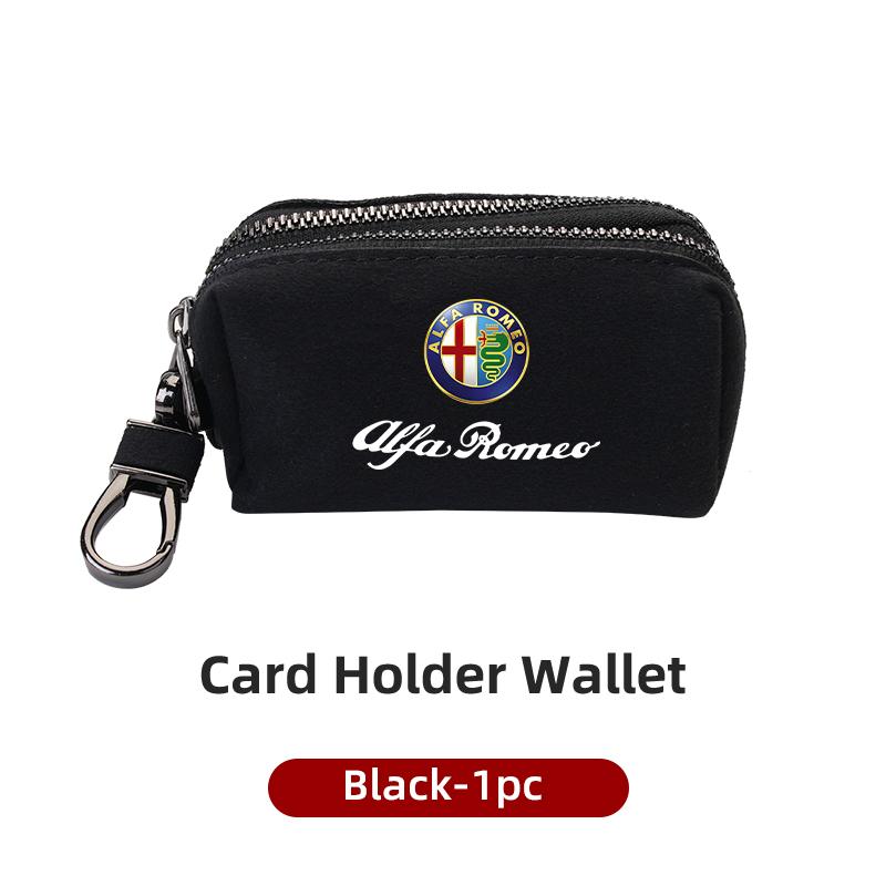 For Alfa Romeo Car Logo Unisex Portable Wallet Suede Leather Material For Alfa Romeo Giulietta 159 147 156 166 Mito Giulia GT St TJ0