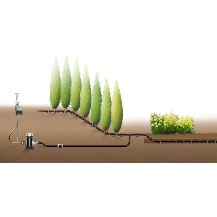Gardena tuyau à goutteur incorporés enterré 13,7 mm micro-drip® – longueur 50m – arrosage goutte-à-goutte – kit complet – (1389-20)