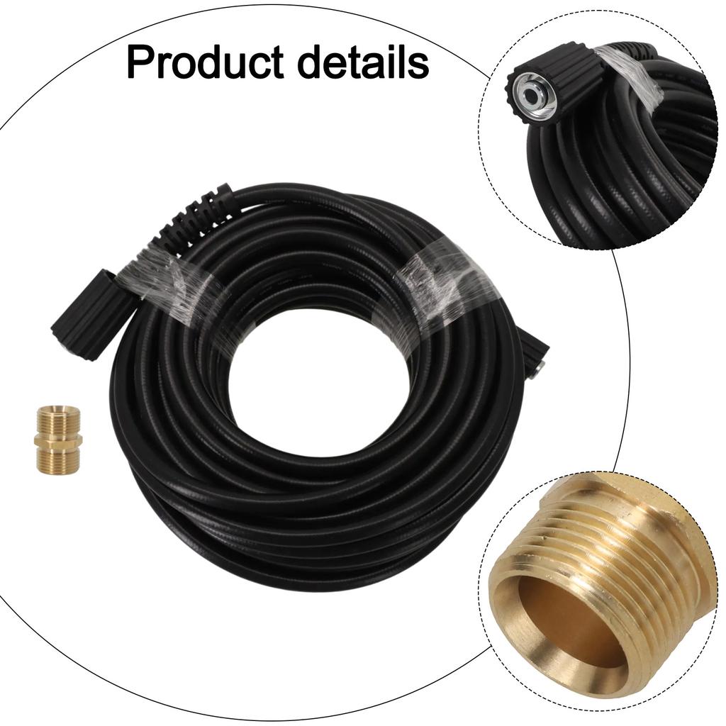 Cleaning Hose 50ft Hose 360 Rotation Fittings Ample Reach Easy Installation 50ft Pressure Washer Hose 1 4 X 50'