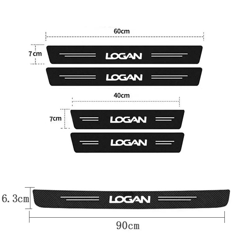 Carbon Fiber Car Door Threshold Stickers Tape for DACIA Logan Badge Duster Spring Lodgy Dokker Trunk Sill Protective Film Decals