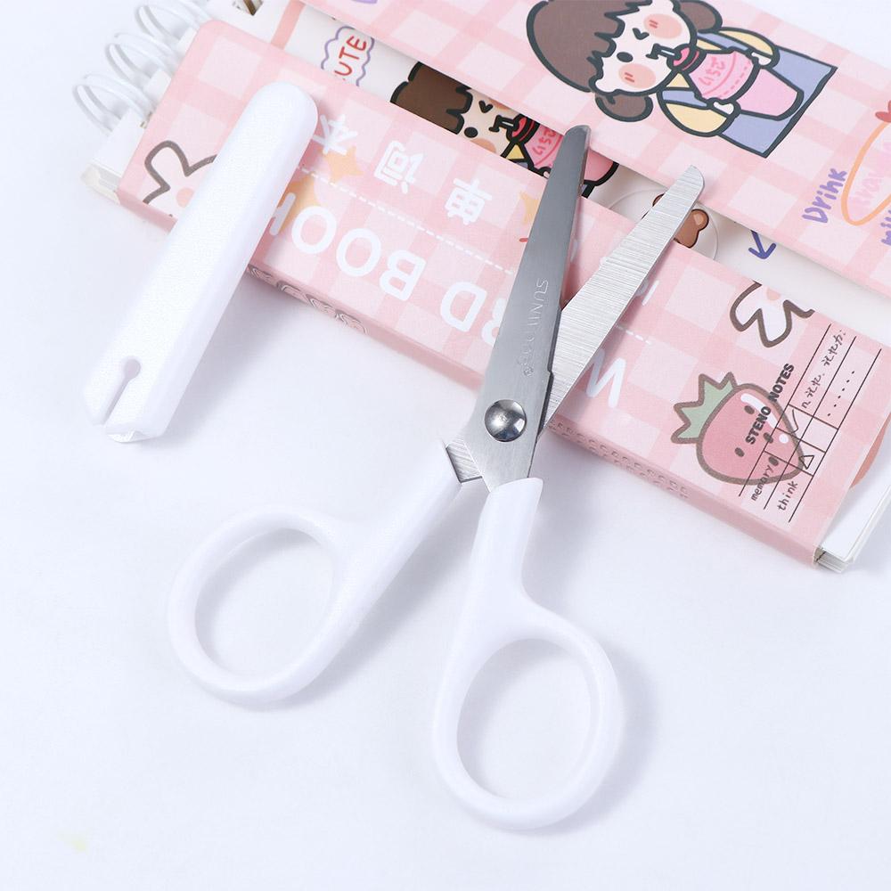with Cover for Paper Mini Stainless Steel White Tiny Scissors Scissor Office Scissor White Color