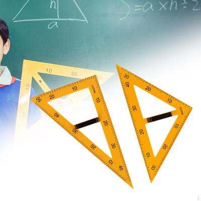 2 Pieces Large Triangle Ruler with Removable Handle Multifunction Learning Supplies Teaching