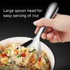 1 Stück Reislöffel aus Edelstahl Mehrzwecklöffel mit langem Griff Buffet-Servierlöffel Suppenlöffel Haushaltsküchenhelfer