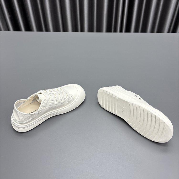 [Counter Version] Two Wear Little White Shoes Women's 2025 Early Autumn New Round Head Platform Cowhide Casual Sports Shoes