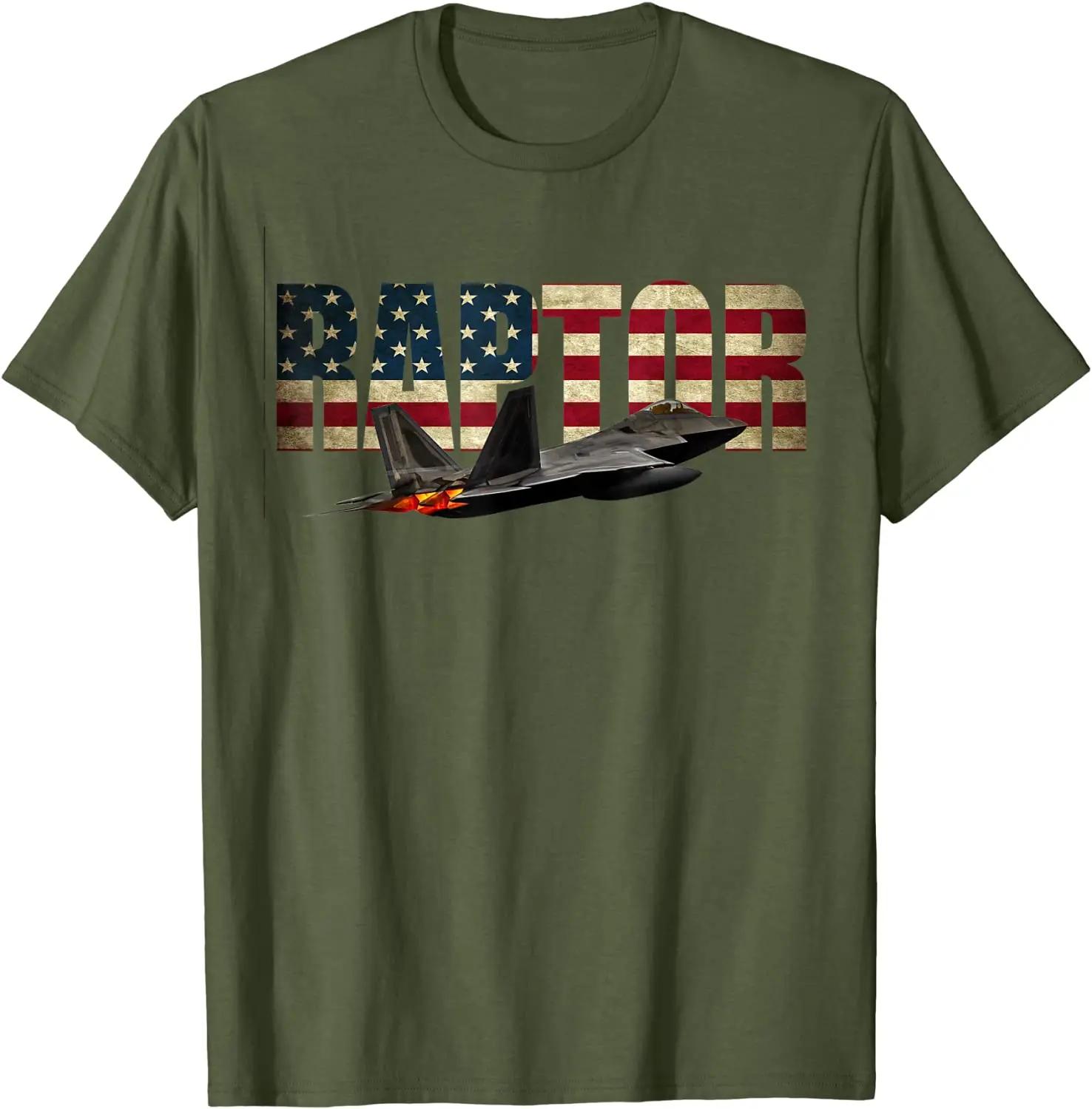 

F-22 F22 Raptor Jet Fighter Plane T Shirt Us Flag Pilot Men T-Shirt Short Sleeve Casual 100% Cotton O-Neck Summer Tees 4XL