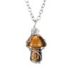 Mushroom Crystal Pendant Necklace for Women Colorful Stone MetalRimmed Mushroom Necklace Teenage Girl GraduationNecklace Jewelry