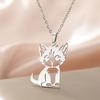 Teamer Carino Gatto Gattino Ciondolo Collana per Donne Ragazze Acciaio Inossidabile Piccolo Animale Animale Domestico Collana Girocollo Gioiello Carino Regalo