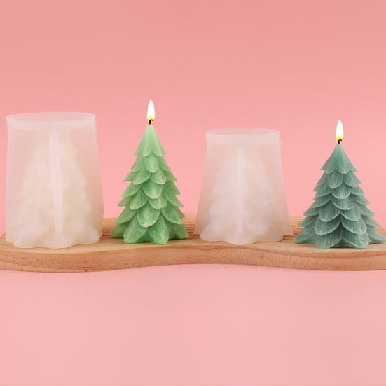 Personalized Scented Candle Mold Christmas Tree Mold, Silicone for Making Plaster And Resin Crafts, Nonstick Crafting 3D Holiday Festive Home