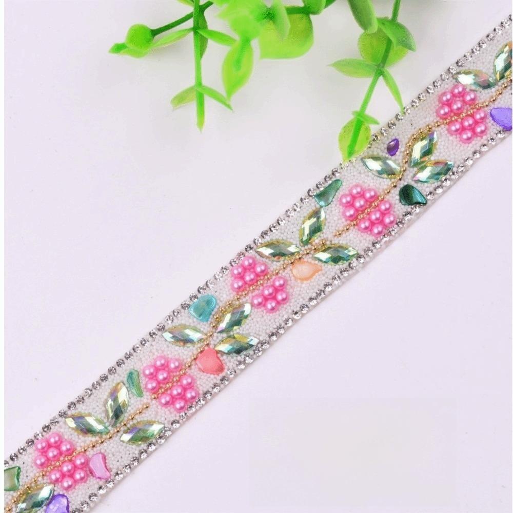 DIY Rhinestone Chain Ethnic Style Resin Rhinestone Rhinestone Band Hot Fix Tape  National Clothing A
