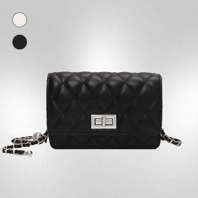 Novas bolsas femininas de primavera são simples, elegantes e fáceis de combinar, corrente de diamantes, bolsa quadrada pequena, ombro único transversal