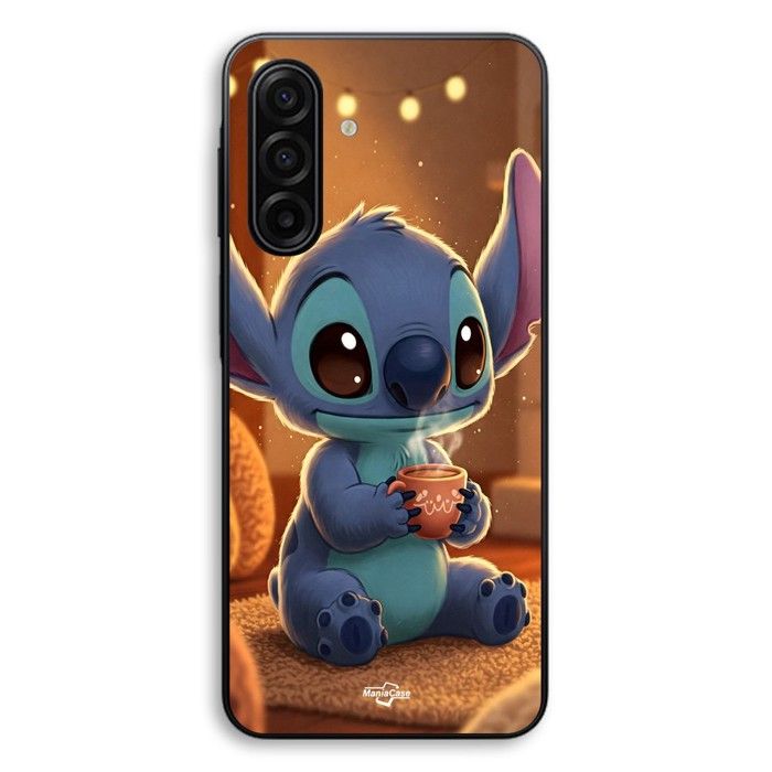 Cover per telefono - MANIACASE - Samsung Galaxy A17 - Morbida - Silicone TPU - Fantasia Stitch carino caffè