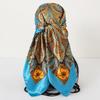 Printed Satin Silk Imitation Scarf Women Flowered Branches Floral Fresh Pashmina Shawls Silk Wraps Ladies Hijab Scarves 90X90Cm
