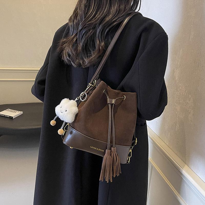 Damenrucksack mit großem Fassungsvermögen Herbst und Winter PU-Leder Bucket Bag Beliebte vielseitige Schulter-Umhängetasche für Damen ARI