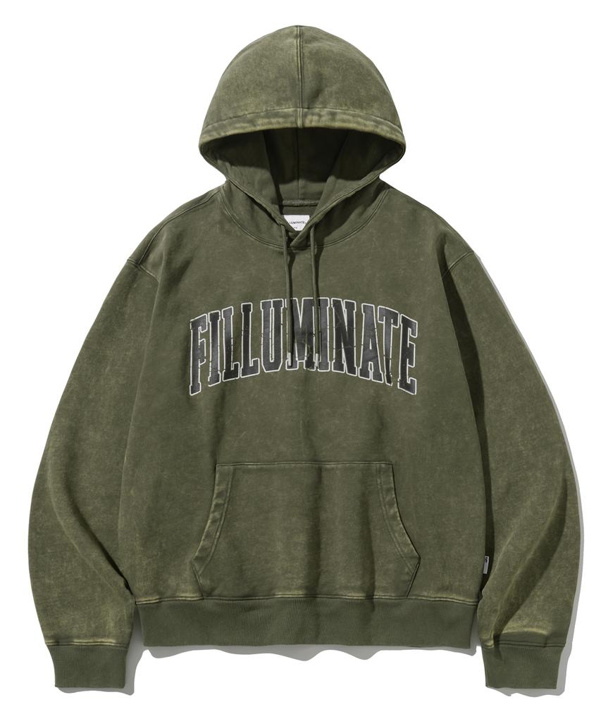 Washed Arch Logo Hoodie - Khaki