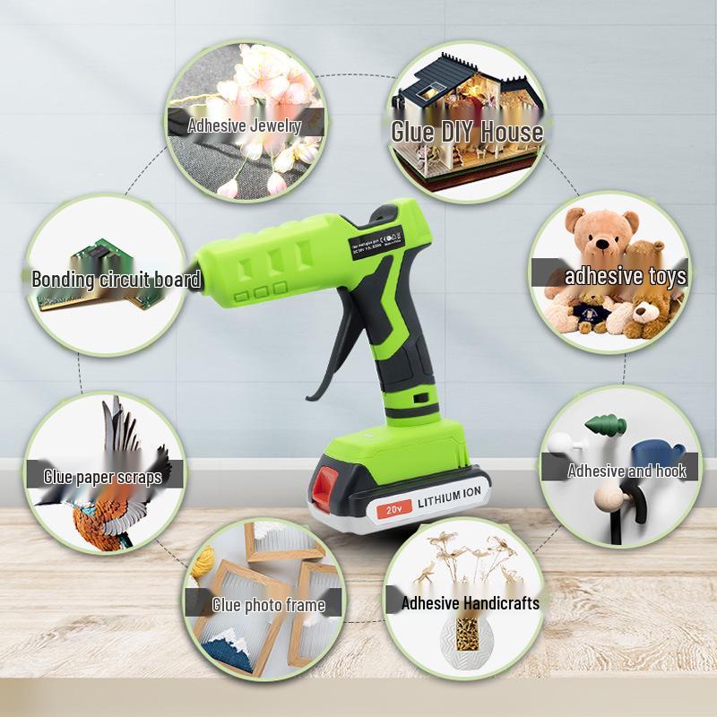Cordless Hot Melt Glue Gun with Wireless Charging and 11M Glue Sticks