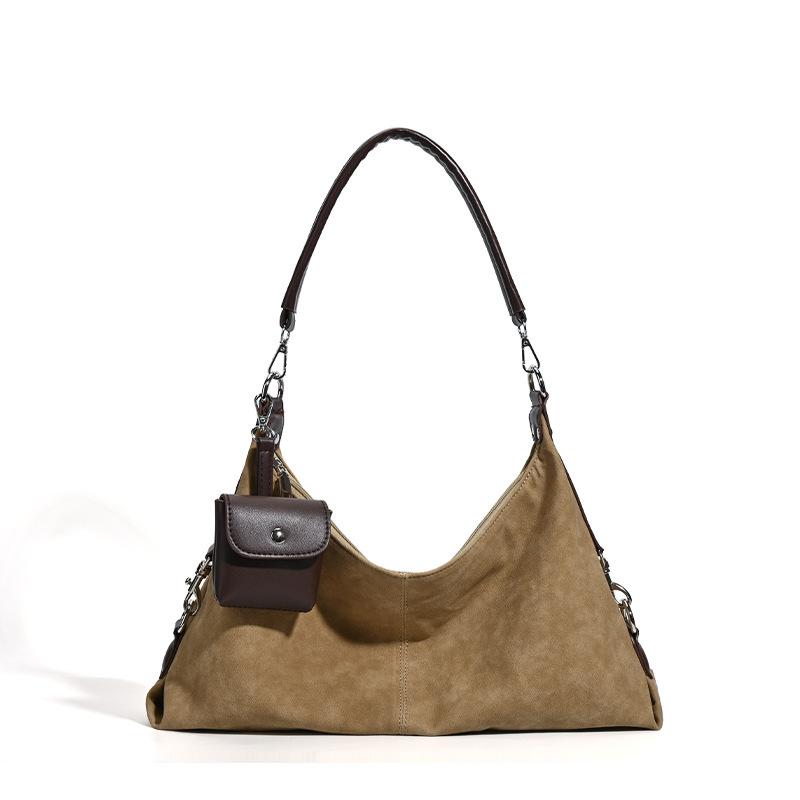 

Retro Frosted Women Shoulder Bag Faux Suede Crossbody Bag Soft Designer Handbags and Purses Composited Bags for Women Tote