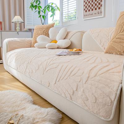 Plush Sofa Cushion Winter Thicken Thermal Cushion Non-Slip Leather Sofa Cover
