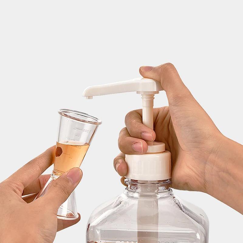 Home 1600Ml Liquid Dispenser With Scale Coffee Syrup Bee Drip Bottle With Hydraulic Pump Nozzle Head Kitchen Honey Jar Container