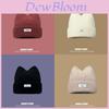 Knitted Cat Ear Letter Beanie Hat For Women Winter Warmth Casual Style