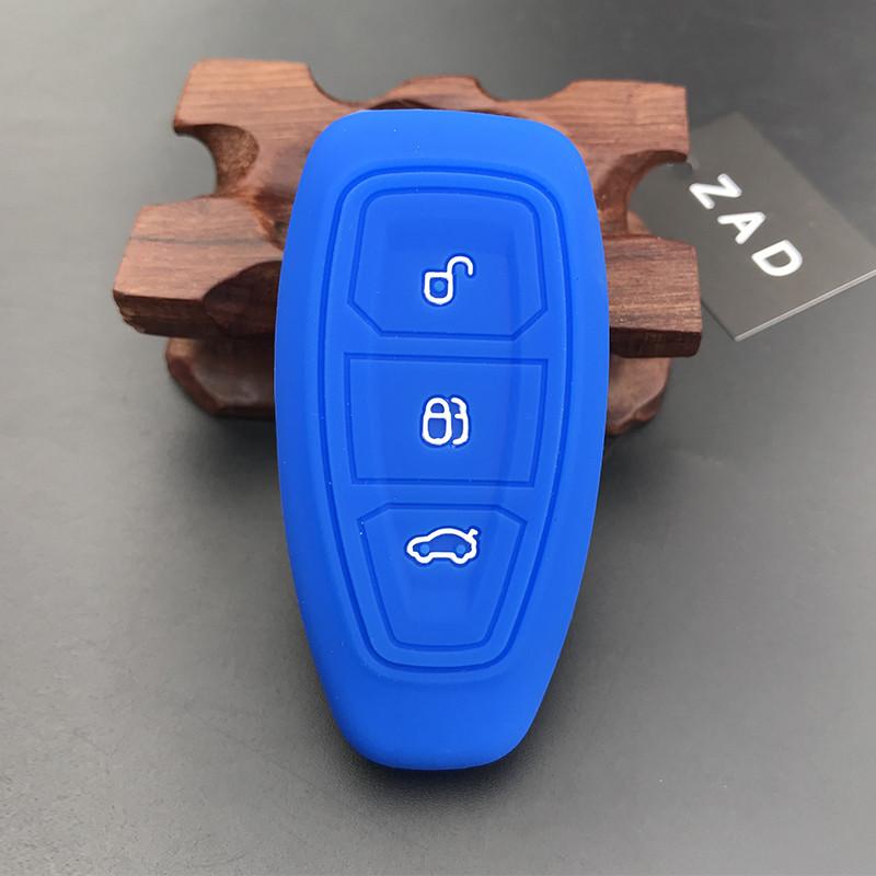 Zad Silicone Car Key Case Cover For Ford Mondeo Focus Fiesta Kuga C-Max S-Max Mk3 Replacement Auto 3 Buttons Key Protector