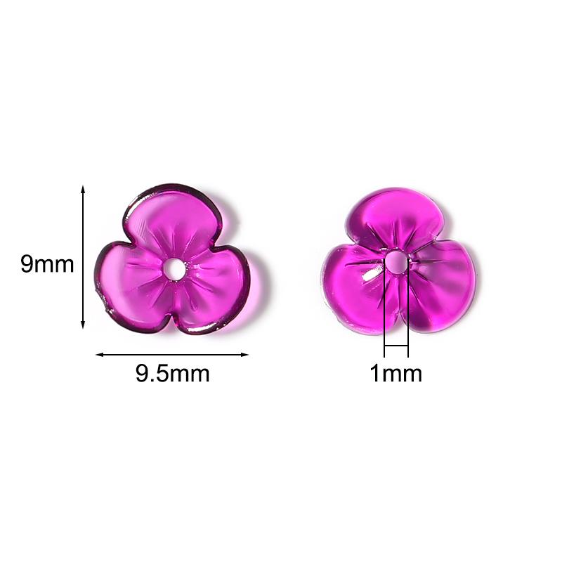 10Pcs/Lot Resin Beads 9×9.5mm Transparent Colorful Petals Hole Size 1mm Loose Beads Diy Charm Jewelry Bracelet Accessories