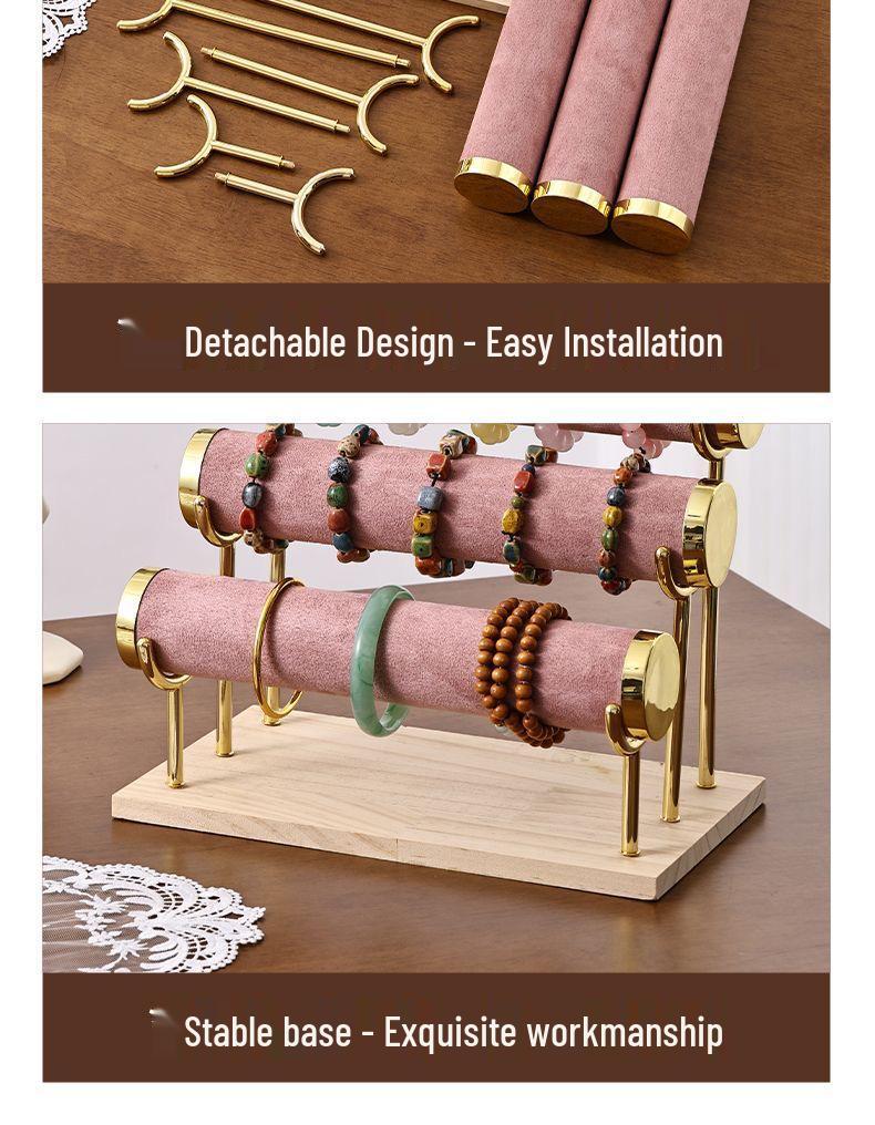 Premium Solid Wood Triple Layer Jewelry and Bracelet Display Stand