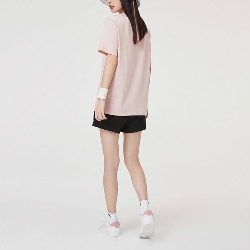 Puma Logo Embroidered Sports Casual Comfortable Breathable Round Neck Short Sleeve T-Shirt Women T-Shirt Rose-Pink 673412-47