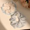 Large Korean-Style Blue Bow Lace Scrunchie Hair Accessory