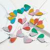 New Valentine's Day Heart Acrylic Earring for Women Creative Gold Powder Dual Color Love-Shape Drop Earrings Trendy Jewelry Gift