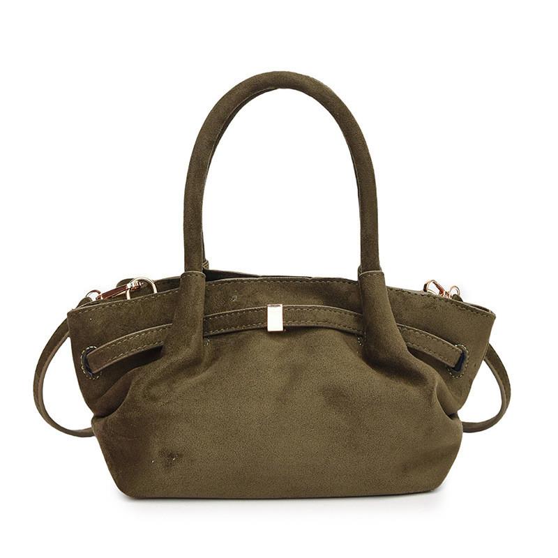 Minimalist Womens Solid Color Pleated Design Shoulder Bag For Casual Outings